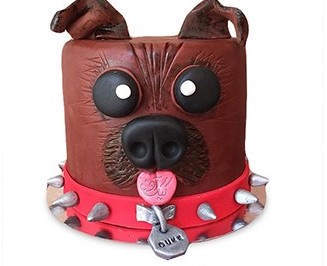 کیک تولد حیوانات - کیک تولد سگ قلاده دار | کیک آف