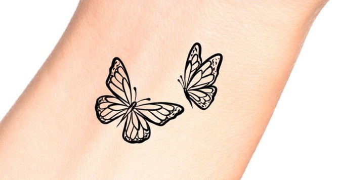 تاتو پروانه نماد چیست + طرح و عکس تاتو پروانه مشکی و کوچک ...
