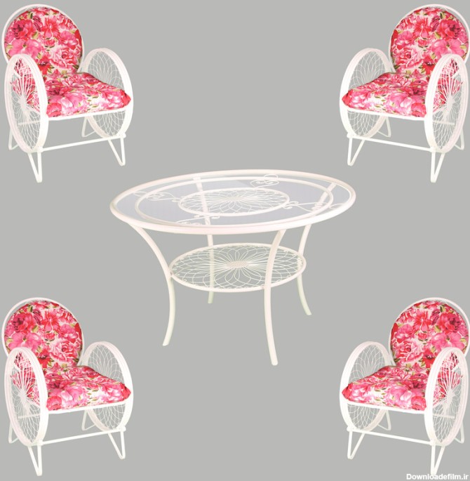 قیمت و خرید میز و صندلی ناهاخوری 4 نفره مدل گلبرگ گلدار
