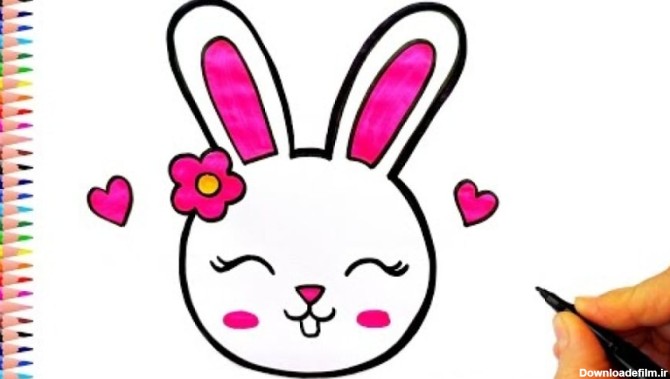 آموزش دلنشین نقاشی کودکانه _ نقاشی بسیار زیبای خرگوش