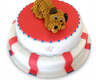 کیک تولد بچه گانه سگ قهوه ای | کیک آف