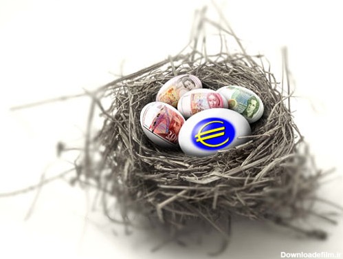 عکس با کیفیت از تخم مرغ ها با طرح دلار و یورو