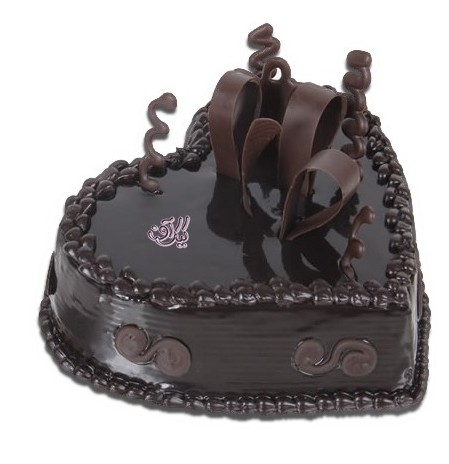 کیک عاشقانه قلب شکلاتی