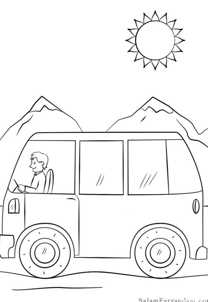 رنگ آمیزی اتوبوس کارتونی - پنجره ای به دنیای کودکان