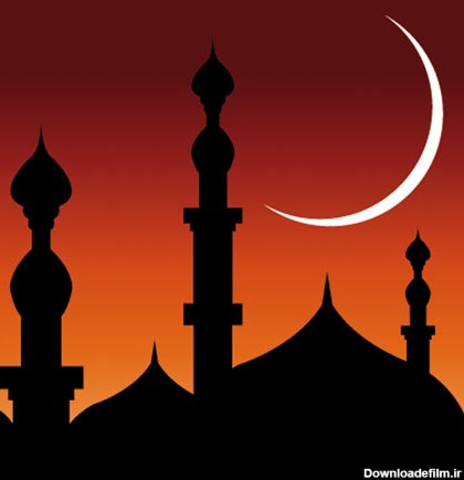 وکتور مسجد و ماه (پس زمینه ماه مبارک رمضان)(abstract Mosque vector ...