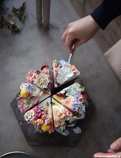 تزئین کیک بصورت دسته گل | هنر تزئین کیک بصورت دسته گل های دیدنی!