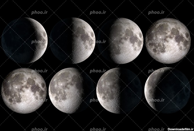 عکس با کیفیت ماه و مراحل روند تکامل آن از شب اول تا چهاردهم مناسب ...