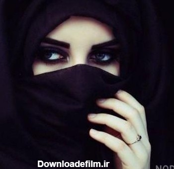 عکس دختر چشم ابرو مشکی با حجاب - عکس نودی