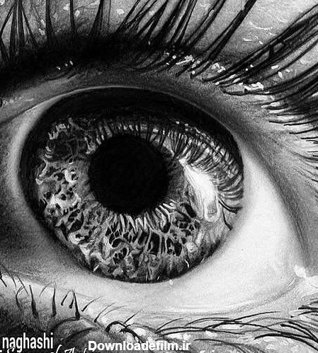 مدل نقاشی چشم مناسب برای نقاشی سیاه قلم - نقاشی سمیه فتحی