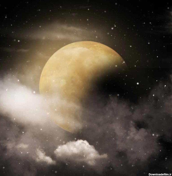 دانلود طرح پس زمینه ماه در شب