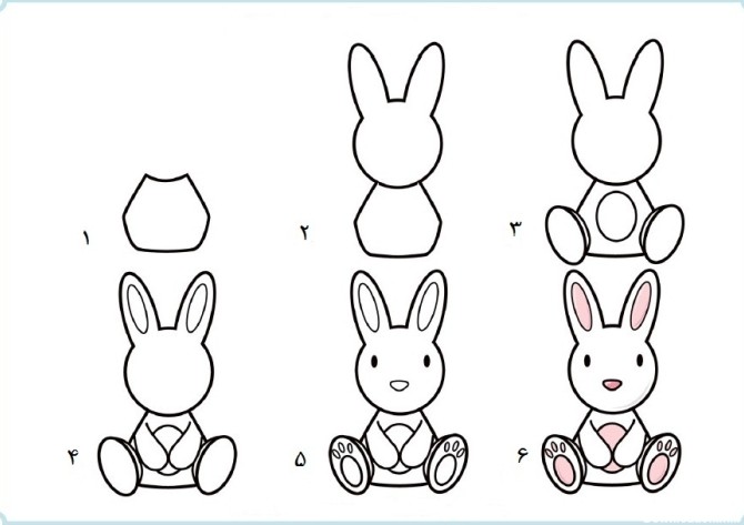 آموزش نقاشی ساده خرگوش