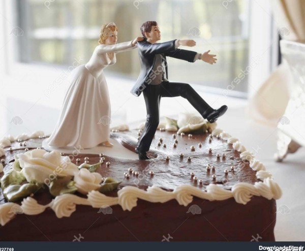 کیک عروسی خنده دار بالا عروس داماد تعقیب 1227749