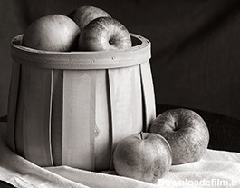 عکس سیاه سفید ظرف سیب - مسترگراف