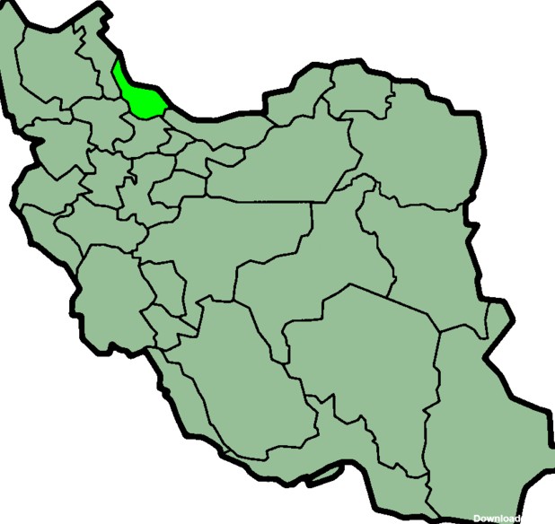 نقشه زیباکنار خط ساحلی استان گیلان