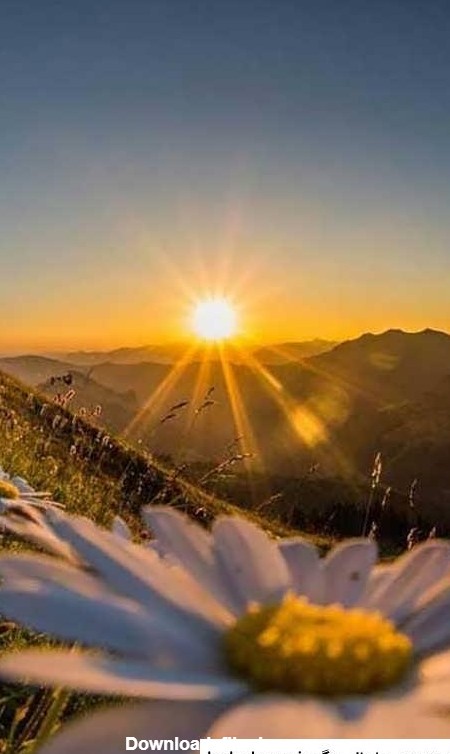 عکس غروب آفتاب کوه
