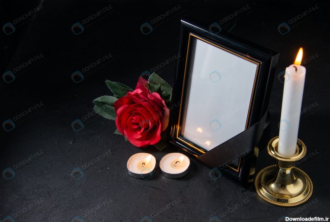 استوک قاب عکس با شمع و گل رز - مرجع دانلود فایلهای دیجیتالی
