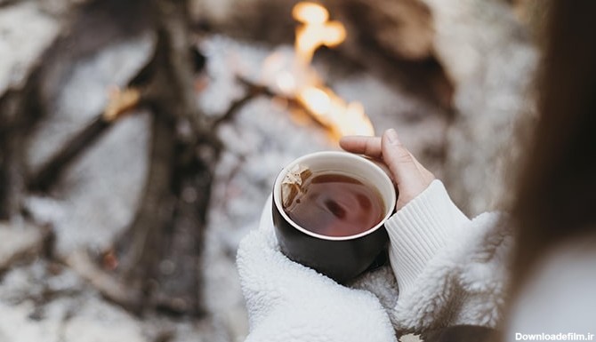 تصویر پس زمینه زن با فنجان چای در فصل زمستان | فری پیک ایرانی ...