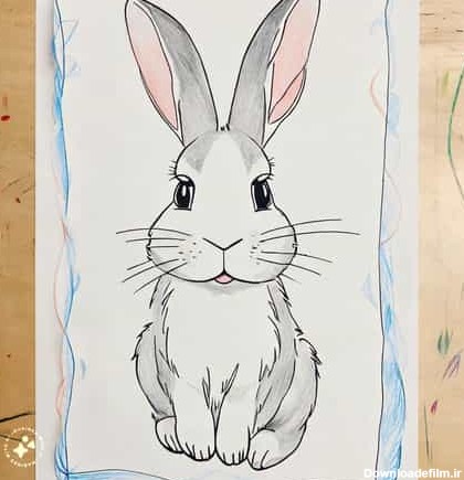 نقاشی خرگوش آسان برای کلاس اولی ها - دفتر انشا