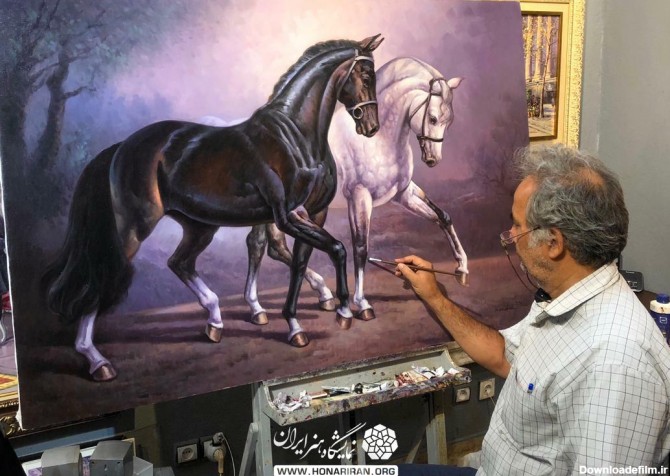 تابلو نقاشی طرح اسب - نمایشگاه هنر ایران