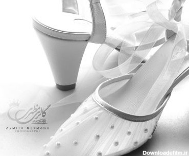 کفش سفید عروس پاشنه کوتاه
