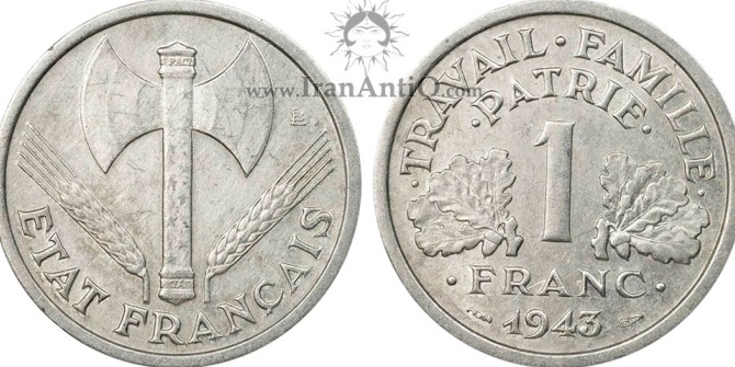 سکه 1 فرانک جمهوری چهارم - تبر