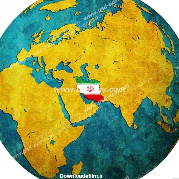 عکس نقشه ایران روی کره زمین - عکس نودی