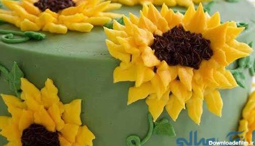 کیک گل آفتابگردان | طرز تهیه ی کیک گل آفتابگردان