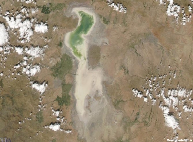 این حال و روز دریاچه ارومیه است؛ ۱۸ شهریور ۹۴/ تصویر هوایی ناسا از شمال غربی ایران