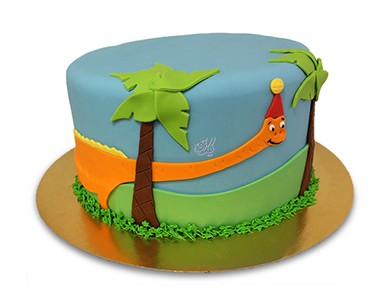 کیک تولد بچگانه - کیک کارتونی دایناسور ناقلا | کیک آف