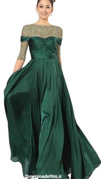 مدل لباس مجلسی سبز با طراحی زیبا و جذاب