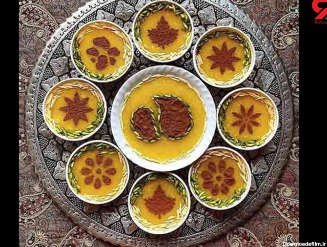 تزیین شله زرد و حلوا برای سفره افطاری +عکس