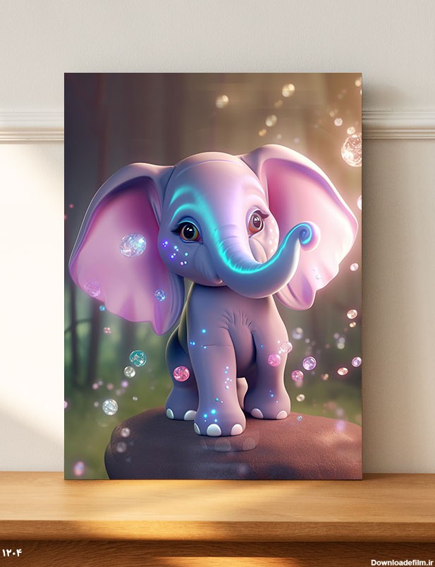خرید تابلو اتاق کودک طرح فیل کوچولو با قیمت مناسب - مبین چاپ