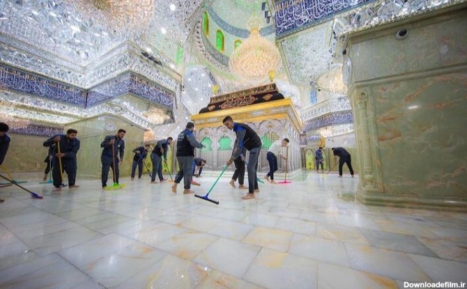 شست‌وشوی ضریح حرم امام حسین (ع) در آستانه محرم +عکس و فیلم