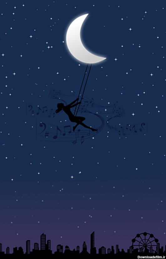 عکس پروفایل ماه و ستاره فانتزی و کارتونی زیبا در شب