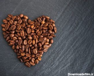 دانلود عکس دانه قهوه به شکل قلب