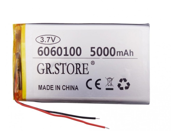باتری لیتیوم پلیمر 3.7v ظرفیت 5000mAh مارک GR.STORE کد 6060100 ...