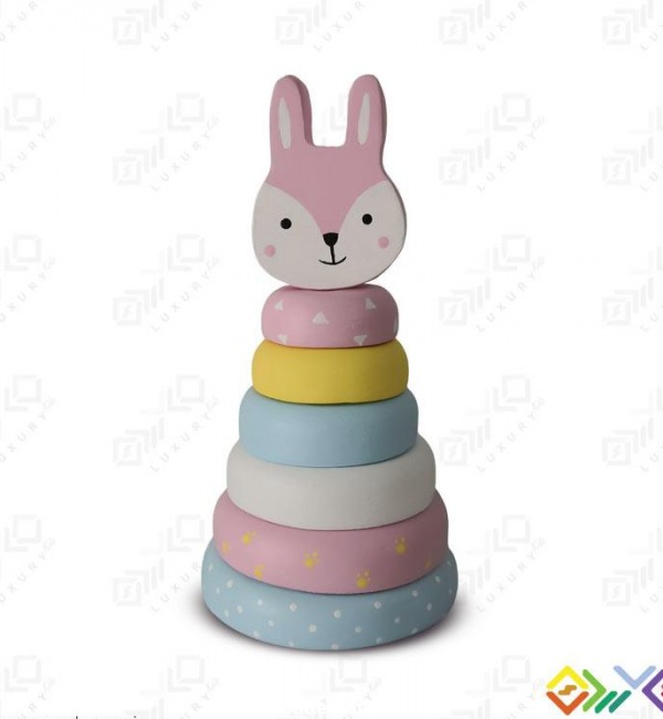 اسباب بازی چوبی طرح برج هوش حیوانات خرگوش MKids56 | ماوراء لاکچری