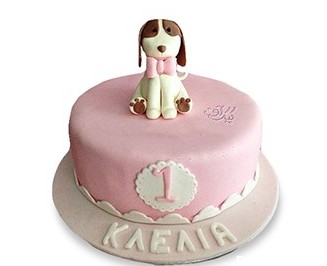 کیک تولد یکسالگی - کیک سگ ملوس | کیک آف