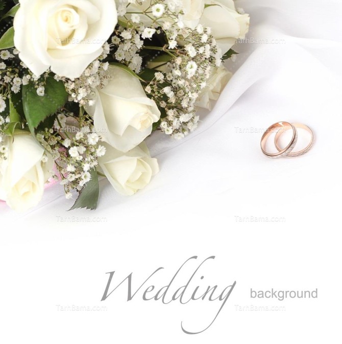 تصویر با کیفیت دسته گل عروس همراه حلقه