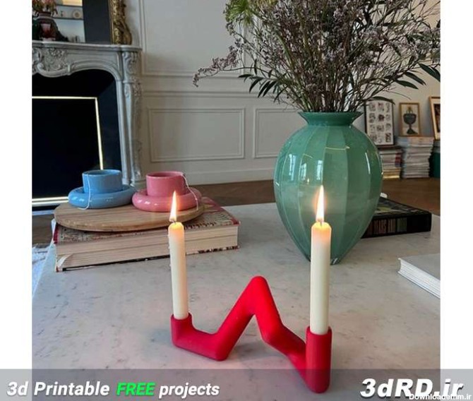 دانلود طرح جا شمعی رومیزی برای چاپ با پرینتر سه بعدی