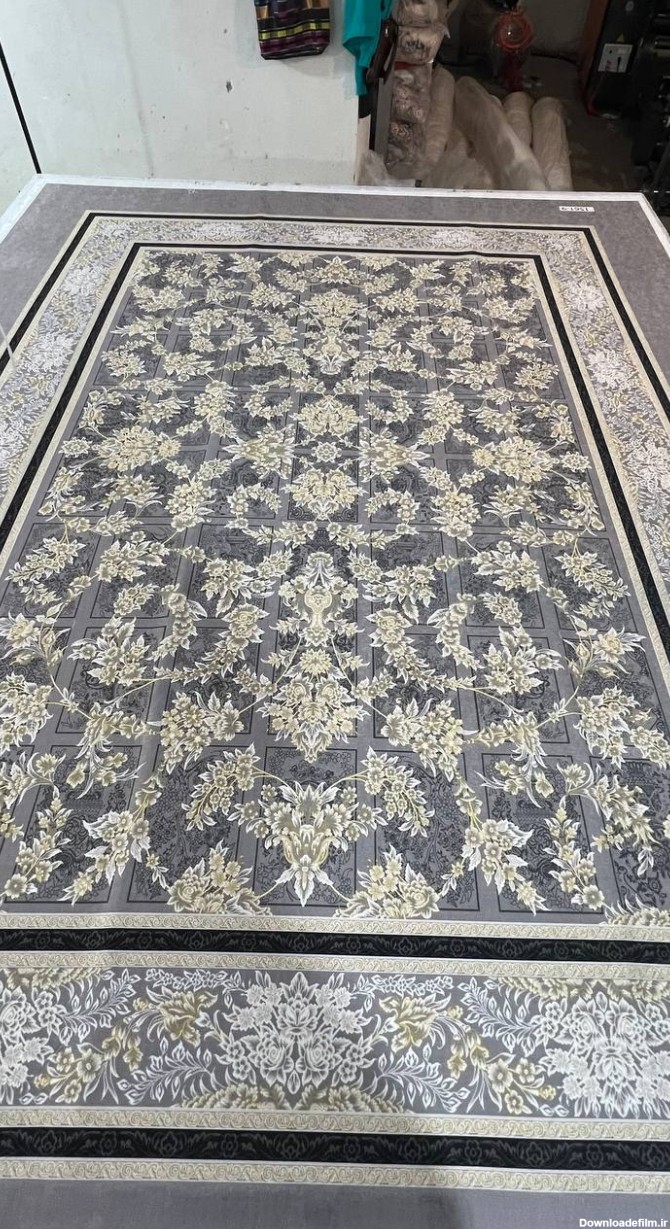 کاور فرش و روفرشی کشدار طرح فرش فوق العاده زیبا زمینه طوسی ترکیب ...