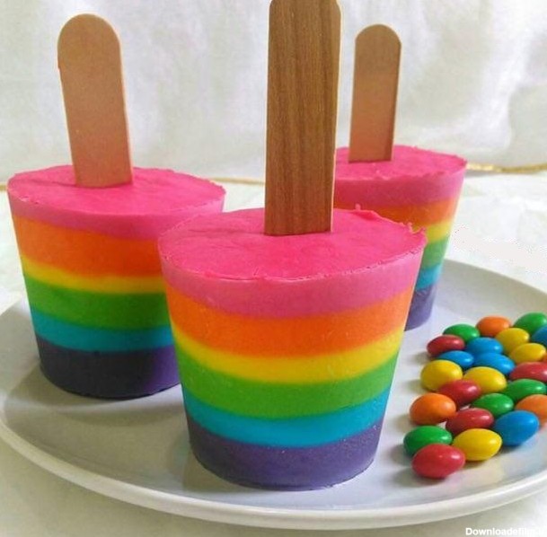 بستنی خانگی رنگارنگ درست کنید