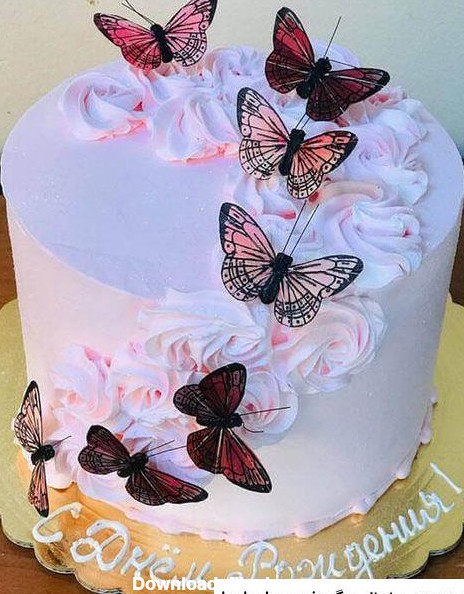 عکس کیک تولد دخترانه پروانه ای