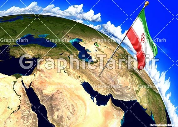 عکس پرچم ایران نقشه