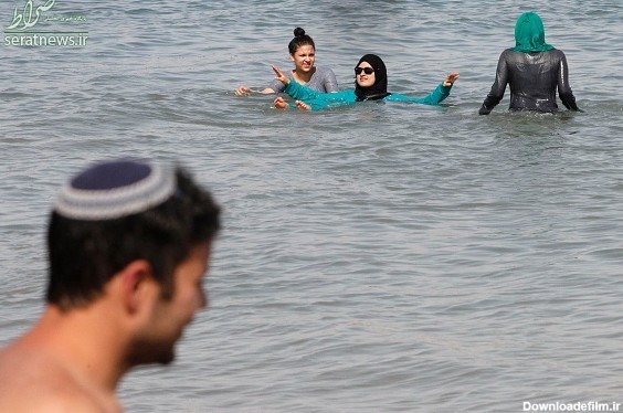 تصاویر/ شنای زنان فلسطینی در ساحل تل آویو