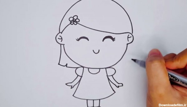 عکس نقاشی دختر کوچولو ساده