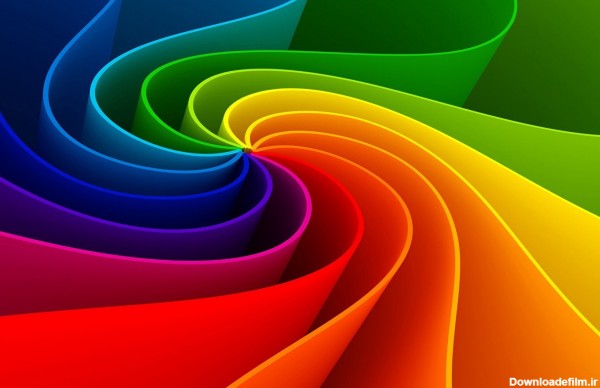 عکس رنگین کمان مارپیچی amazing abstract rainbow