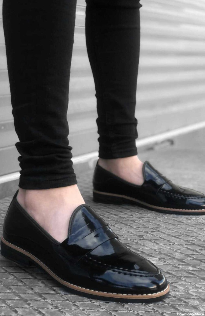 کفش کالج ورنی مردانه مشکی برند BOA | ریمد