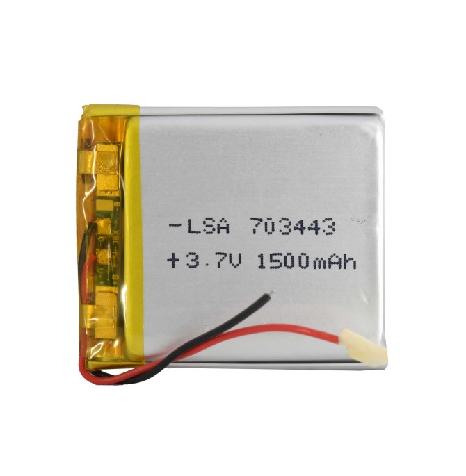 باتری لیتیوم پلیمر 3.7v ظرفیت 1500mA ابعاد 703443 - ولتاتک