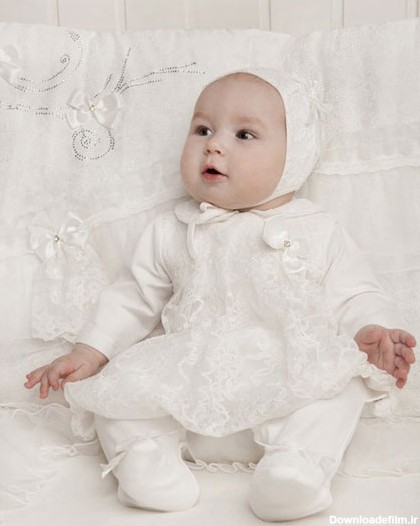 ست لباس سفید نوزاد دختر و پسر